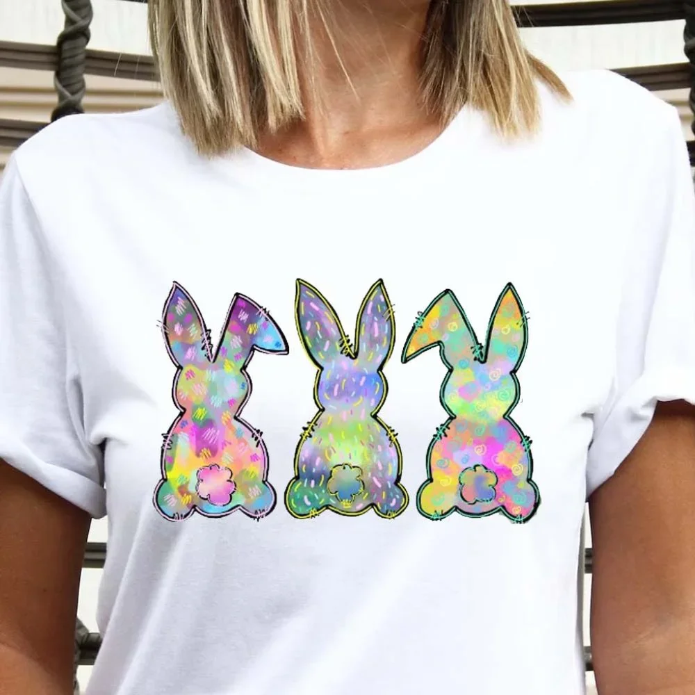 Easter Bunny TShirt Happy Easter Tees, Cute Easter T-Shirt - Picture 1 of 5
